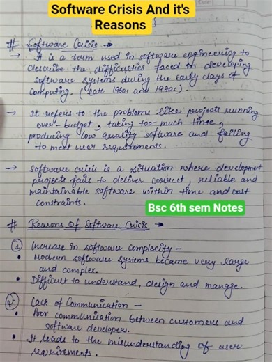 Software Crisis And it's Reasons #bsc3rdyear #computerscience #notes #important #softwareengineering