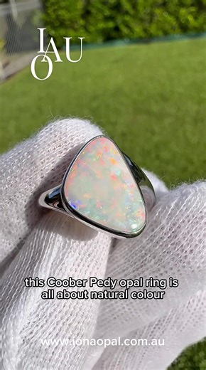 Flinders Kaleidoscope 💎 A full spectrum Coober Pedy opal that shifts with every movement — reds, greens, blues… all natural, all solid Australian opal. Freeform. One of a kind. Impossible to repeat. Not mass-produced. Not replaceable. Shop now → ionaopal.com.au #CooberPedyOpal #AustralianOpal #OpalRing #OneOfAKindJewellery #OpalLovers