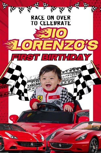Ferrari Theme Digital Invitation by Love Luna