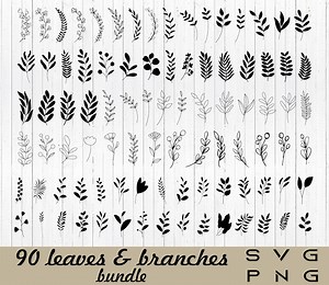 Leaf SVG Bundle: Floral Bouquet, Plant Clipart (cut Files) - Etsy