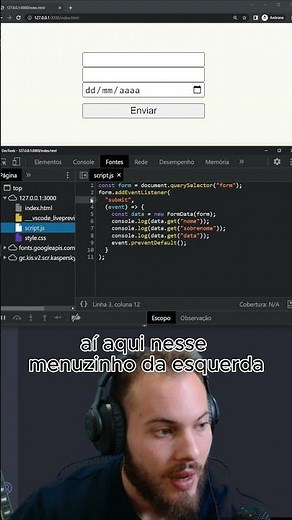 Como debugar direto no navegador #shorts #dev #js #html #css #debugging #programação