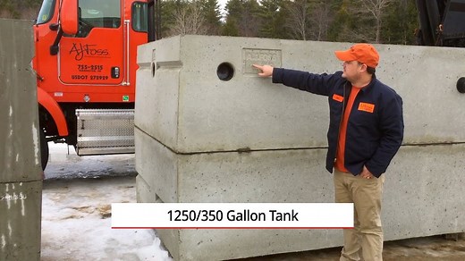 1250/350 Gallon Precast Concrete Septic Tanks - AJFoss