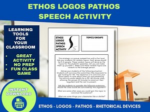 Ethos Logos Pathos Fun Speech Activity | Ethos Logos Pathos Activity | Ethos Logos Pathos Class Activity | Ethos Logos Pathos Activities - Etsy Canada