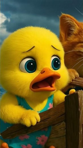 Hurry up and row the boat into the forest! #cat #duck #cartoon #littleduck #orangecat #duck #cat ...