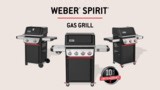 Weber Spirit E-325 3-Burner Gas Grill with Boost Burners, 18 in. 3 Sided Brush, Cover and Drip Pans (10-Pack) - The Home Depot