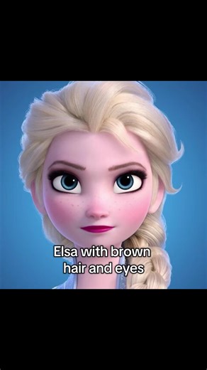 Elsa's Enchanting Dark Hair and Eyes