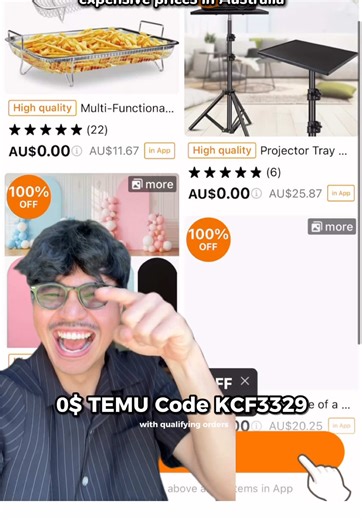 Langsung gas cek TEMU! Solusi barang2 bagus dan murah di Aussie! Click the link: https://app.temu.com/k/gf5vj6x27ls or 🔍code: kcf3329 in the temu search bar to Unlock 24-Hour Exclusive $0 item! Requires placing an order with min. payment amount #temu #temufinds