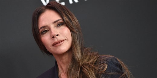 Victoria Beckham's Olive Green Dress Plunges to Her Ribs and Has a Hip-High Slit