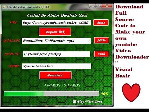 Make new Youtube Video Downloader with Visual Basic ||Free full source code ||
