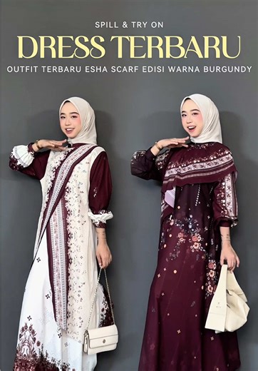 Dress Terbaru Burgundy Cantik & Mewah