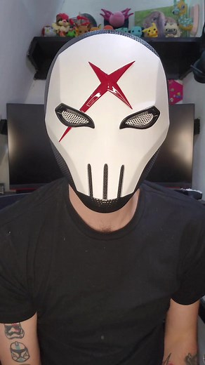 Awesome Red X file from walsh3d I painted the textured back with satin black, the face plate flat white and the X with a red high gloss with red tint in it. Love how it came out File by Walsh 3d Printed with @Elegoo 3D Official Printed on @BambulabGlobal p1p #teentitans #dccomics #redx #cosplay #prop #3dprinted #3dprint #3dprinting