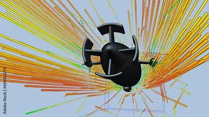 CFD simulation Computational fluid dynamics - Thermal Airship with particles airflow simulation