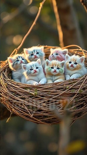 Cutest Kittens Ever! 🐾 6 Fluffy Baby Cats Snuggled in a Nest | Adorable Kitten Compilation