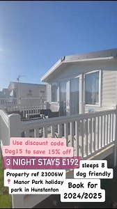 1.2K views | Manor Park Holiday Park | Ref: 23006W Hunstanton, Norfolk, PE36 5AZ Stunning caravan on a brilliant holiday park with fantastic on site amenities. Only minutes away from the stunning Hunstanton beach! #manorpark #hunstanton #hunstantonbeach #dogfriendlyholiday #dogfriendlycaravan #caravanholiday #caravan #norfolkcoast #2025Holiday #2025holidayinspo #2025holidays #2025break #breakaway #petfriendly | 2cHolidays - Holiday Home Rental | Facebook