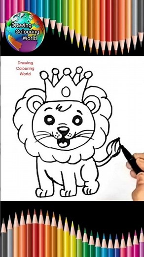 how to draw king Lion 🦁 on father's day#drawing #art #artforkids #howtodraw #shorts #ytshorts