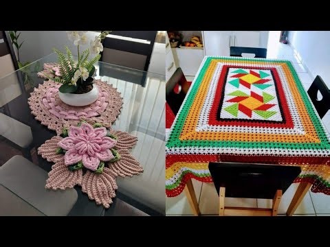 Beautiful hand crochet table covers ideas crochet table runner designs