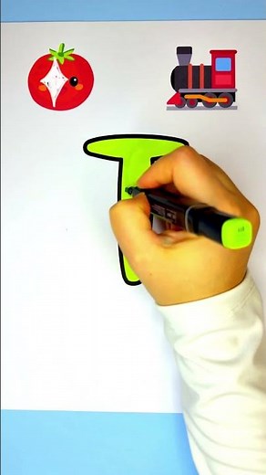 👉 ABC Learning – Coloring Letter T 🚂