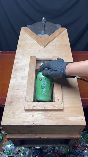 Beer can compression #satisfying #wood #woodworking #bottle #automobile #diy #games