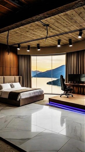 Ultimate Dream Gamer Room with Lake & Mountain View 🌊🏔️ #shorts #viralshorts #gaming #room