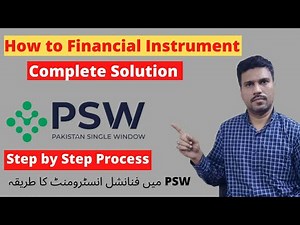 how to Financial Instrument in PSW Complete Solution