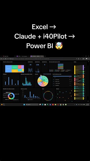 I imported an Excel file into i40Pilot, built the dashboard with Claude, then exported it to Power BI 🤯 Import From Excel → AI → Export to Power BI dashboard. #i40Pilot #Claude #PowerBI #Excel #Dashboard