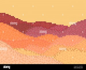 Pixel desert landscape with sand dunes. Landscape with dunes and hills in retro style of a 90s 8-bit video game in 2D. Pixel design for games, applica Stock Vector Image & Art - Alamy