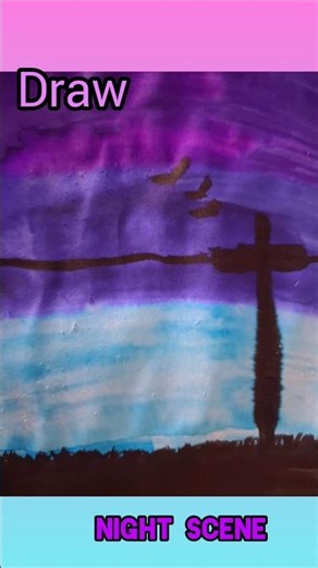 how to draw night scene.