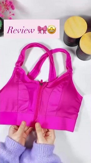 Best Front Zip Sports Bra? Vispervears Pink Gym Bra Honest Review