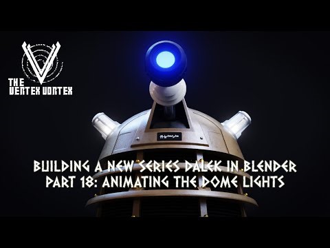 Building a New Series Dalek in Blender Part 18: Animating the Dome Lights