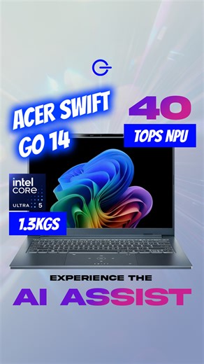 The AI Boost is here with the Acer Swift Go 14! 🧑‍💻 At just 1.3 KG and with 40 TOPS, this well-packed laptop has everything you need to keep up with all of your tech needs! Message us now to know more! 📲 #GigaHertz | GigaHertz
