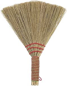 FOMIYES Small Whisk Broom Handheld Sweeper Brush Multi-Surface Use, Miscanthus Material, 11.02 * 8.26 * 0.78 Inch, for Desk Cleaning, Indoor Outdoor Camping Household Use
