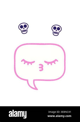 spinning skulls animation of Speech Bubble in Chalk