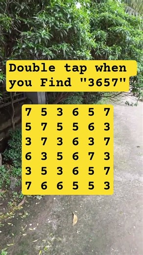 Observation Visual Test: 5 Seconds For You To Spot:3657 . Try Your Skills! #search #puzzle #shorts
