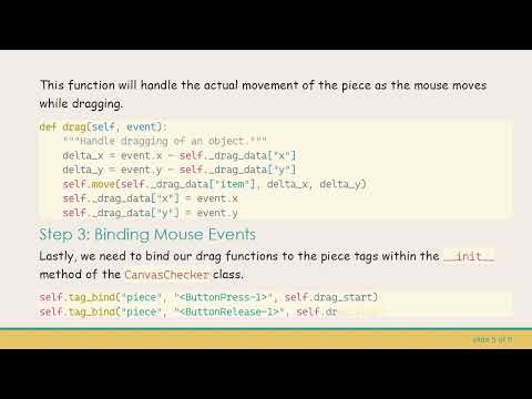 How to Drag and Drop Pawns on a Tkinter Checkerboard Game