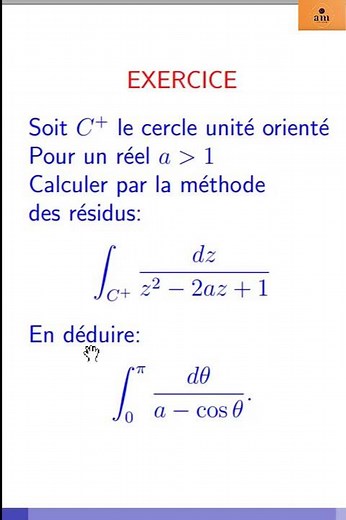 Exercise * calculation of integral by the method of #residues