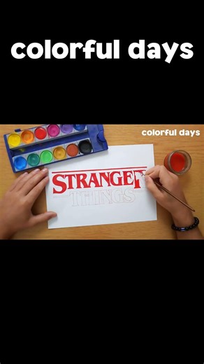STRANGER THINGS logo painting