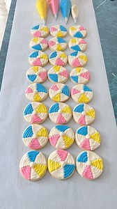 Speed decorate these adorable beach ball cookies with me!! 🏖️💙💛🩷 Colors by Wilton Always buttercream. | Goodies - Sweets & Treats