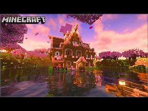 Minecraft: How To Build A Cherry Blossom Lake House | Tutorial