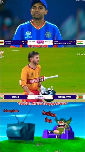 India defeated Zimbabwe by 72 runs🥵😱 #t20worldcup #indvszim #zimbabwe #256 #t20worldcup2026 #viral
