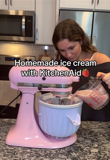 Homemade Strawberry Ice Cream with KitchenAid Mixer