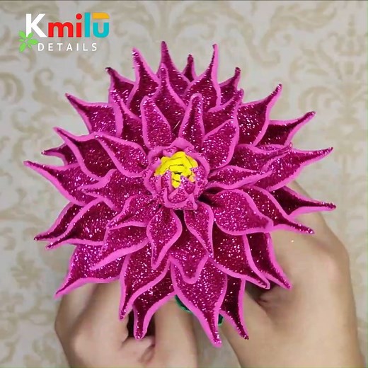 Como hacer Dalias con Foamy 🌸🌹🌺 Flores de Fomi para Decorar | Manualidades KMiLu