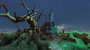 Fairytale Forest And Old Fortress. Animation On The Theme Of Fairy Tales And Legends, Fantasy And History.