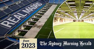 Real Madrid unveil retractable football pitch