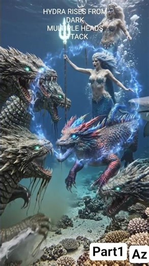 Mermaid Riding Dragon vs Hydra Epic Ocean Battle 🐉🌊