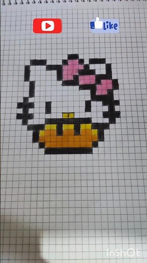 Pixel Art Hello Kitty Drawing on Grid Paper | Cute & Easy!pic #drawmeapixel