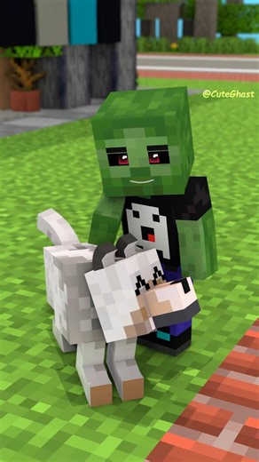 Baby zombie helped Steve ❤️#minecraft #shorts