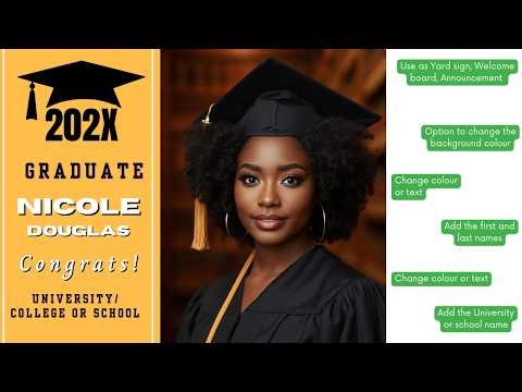 Graduation yard sign / Welcome Board/ Announcement template 1