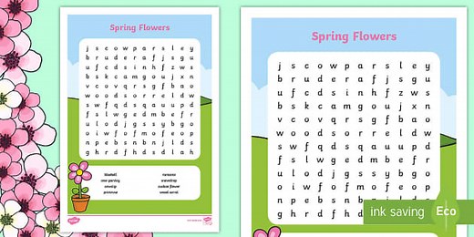 Spring Flowers Word Search