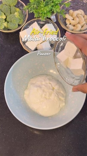Air-fried malai broccoli 🥦 || #healthy #healthyrecipes #malaibroccoli #broccoli