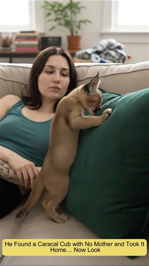 He Found an Orphaned Caracal Cub and Took It Home — Look What Happened